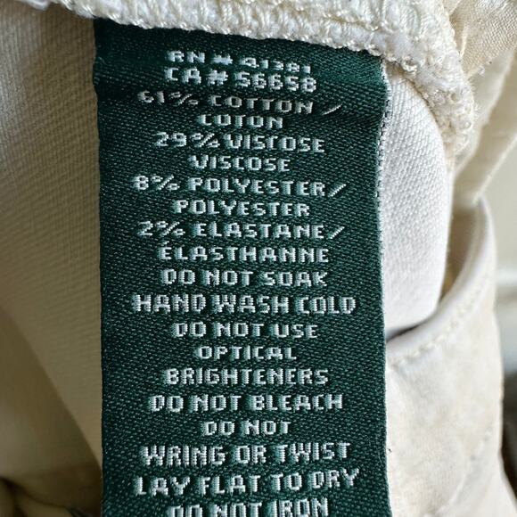 Lauren Ralph Lauren Straight Ankle Jeans Cream Wash Petite - Picture 10 of 10